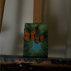 Orange Butterfly Canvas Art